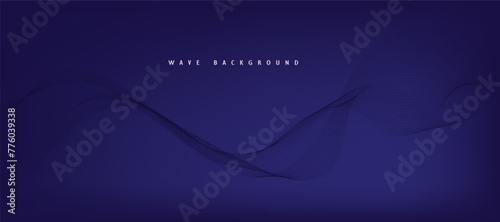 Purple background with flowing wave lines. Futuristic technology concept. Vector illustration 