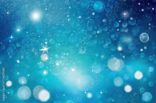 dark blue background with stars and bubbles
