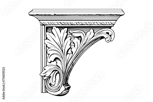 Vintage Baroque Molding: Ornate Stucco Fringe in Classic Victorian Style Vector Element.