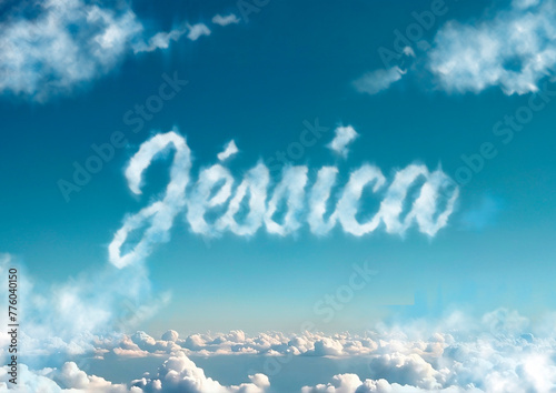 The word Jéssica in the sky photo
