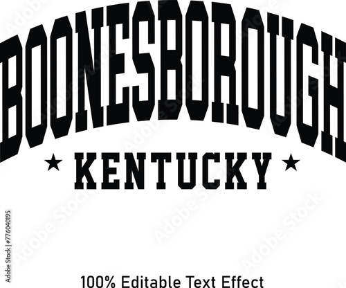Boonesborough text effect vector. Editable college t-shirt design printable text effect vector
