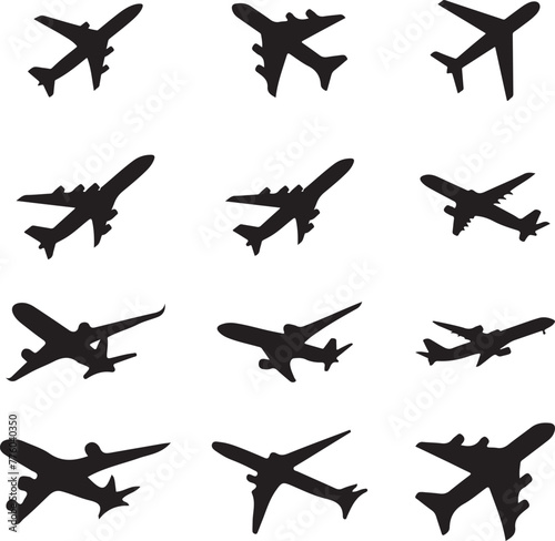 Set of Airplane Silhouette Vector