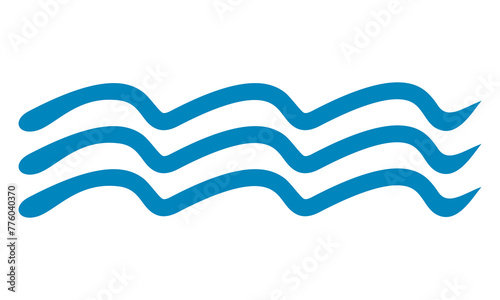 simple blue water wave vector logo