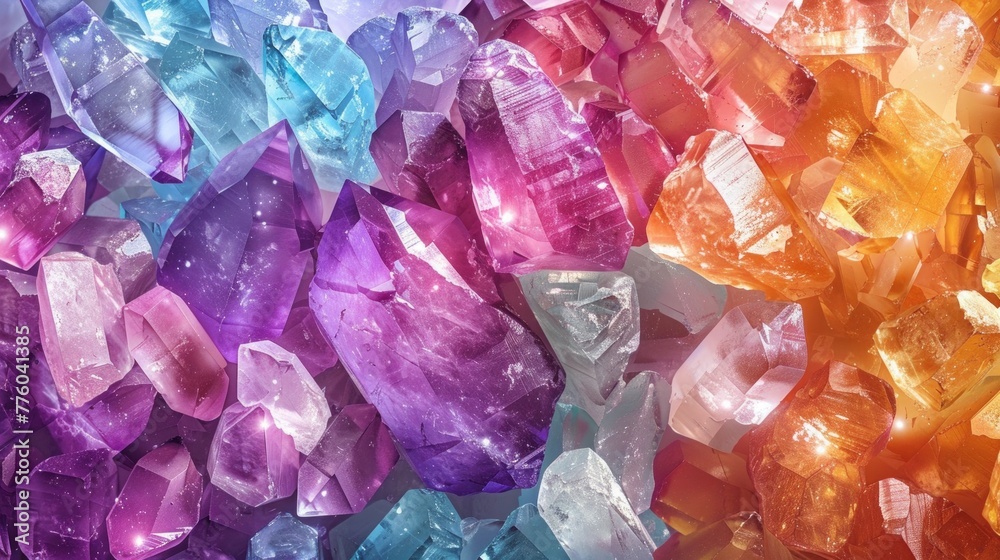 Vibrant Array of Healing Crystals with Cosmic Energy Vibrant Array of Healing Crystals with Cosmic Energy