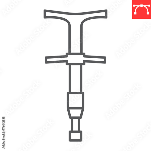 Chiropractic adjusting tool line icon, chiropractor and physiotherapy, osteopathy manual tool vector icon, vector graphics, editable stroke outline sign, eps 10.