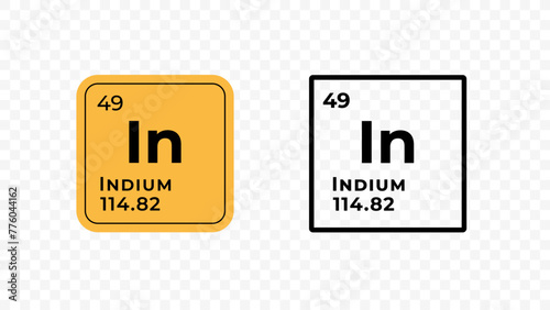 Indium, chemical element of the periodic table vector design
