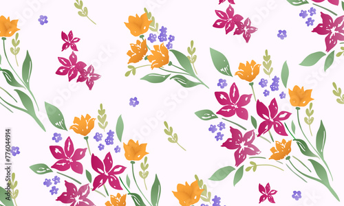 Floral pattern in vector. Beautiful flowers in vector.