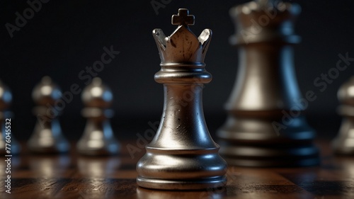 silver chess pawn imagines itself as a king., is very breathtaking, very realistic, 8k quality, hyper realistic, ultra realism