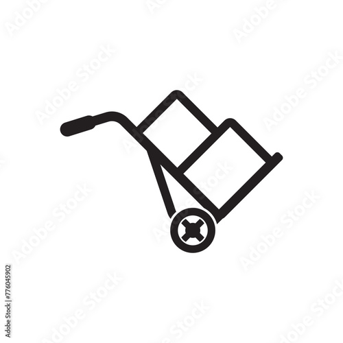 Hand truck icon vector symbol design