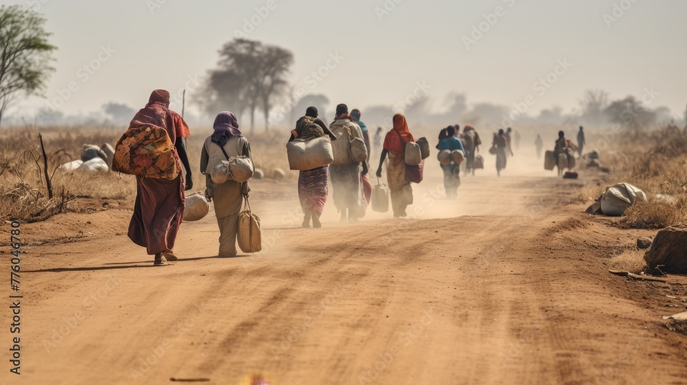 custom made wallpaper toronto digitalA group of refugees walking along a dusty road carrying their belongings