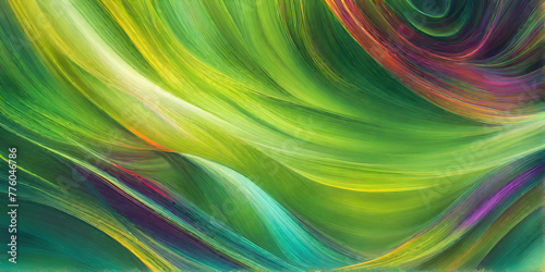 Abstract design with vibrant green colors, creating a blurred and defocused effect