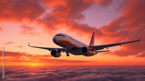 airplane at sunset © JH45