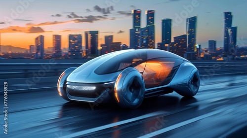 High-tech car getting a boost in energy  AI generated illustration © ArtStage
