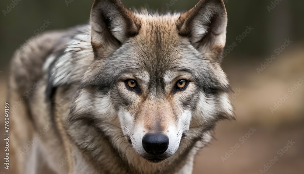 A-Wolf-With-A-Wary-Look-Alert-For-Danger-