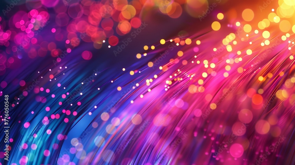 Obraz premium Optical fibers intertwined in a symphony of bold col AI generated illustration