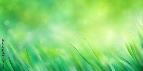 Blurred texture background with bokeh, out-of-focus blur, bright sunny summer green