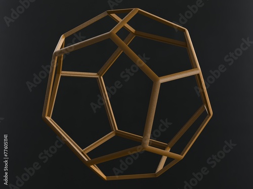 Wireframe Shape Truncated Hexagonal Trapezohedron 3D print model photo