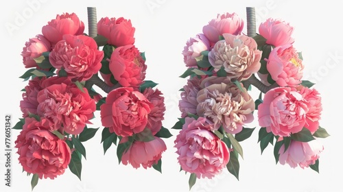 3D rendering of a floral arrangement resembling lungs  © Iswanto