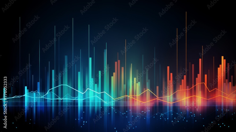  Abstract Financial Analytics Display, HighTech Data Visualization