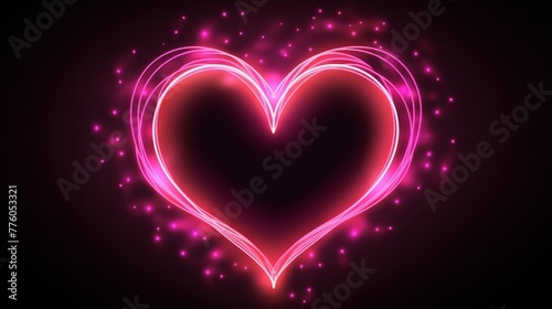 Abstract Neon love heart shape 
