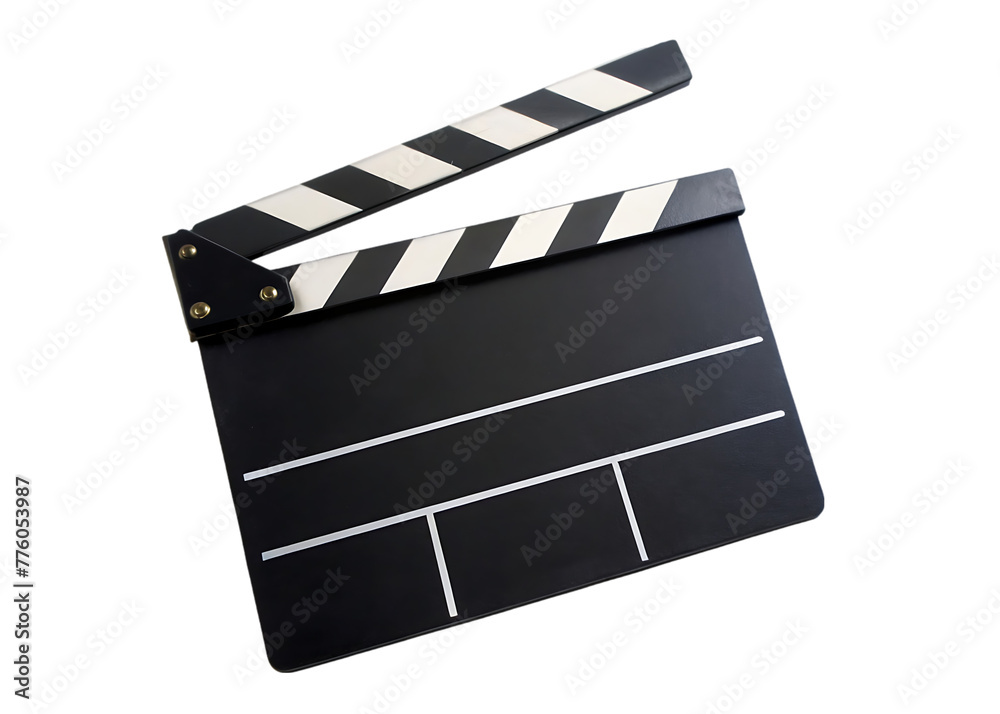 Fototapeta premium black white film clapper isolated on white