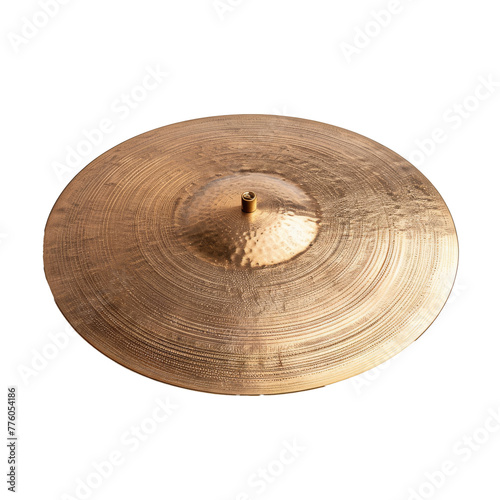 Brass Cymbal on Transparent Background