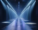 Captivating Runway Before High Fashion Show Ideal for Designer Apparel and Accessories Promotion