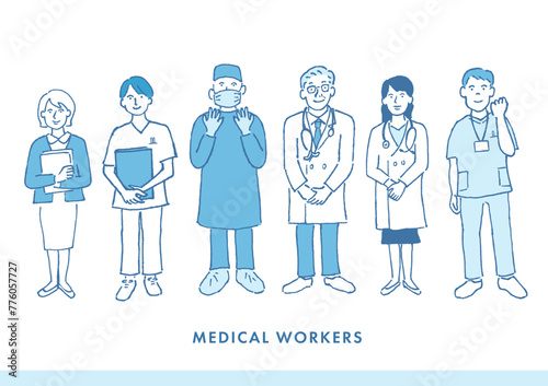 医療従事者　男性女性　イラストセット