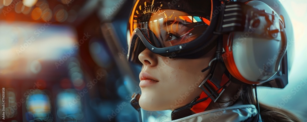 Young Aviator Immersed in Flight Simulator Dreams of Virtual Reality Aviation Adventure Young Aviator Immersed in Flight Simulator Dreams of Virtual Reality Aviation Adventure