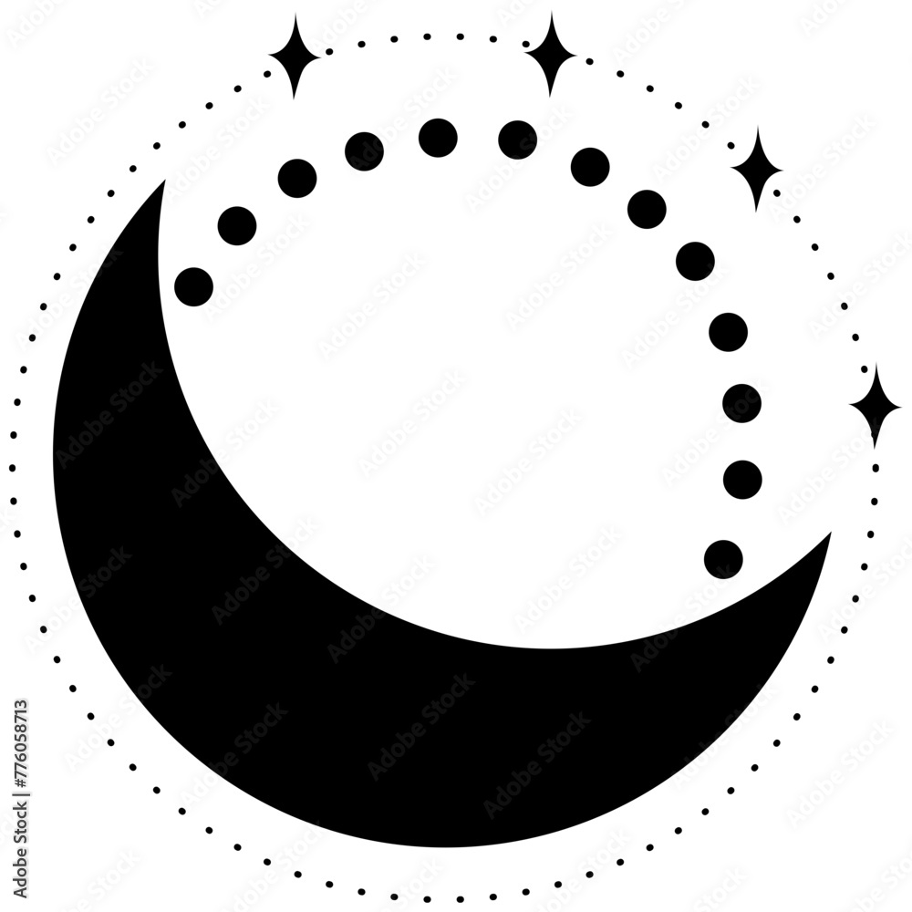 Boho Moon Phases Illustration Vector Boho Moon Phases Illustration Vector