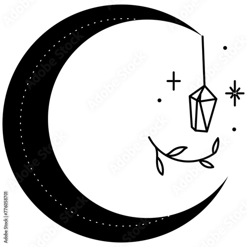 Boho Moon Phases Illustration Vector