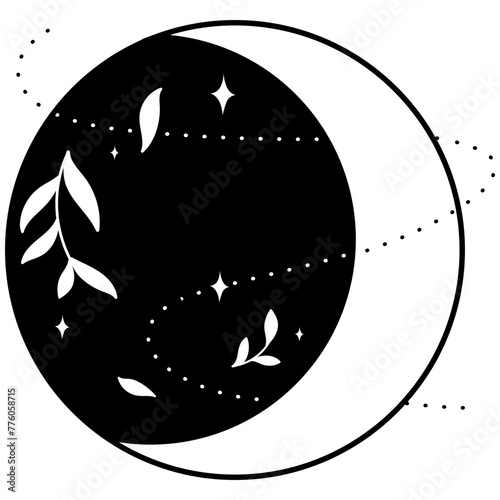Boho Moon Phases Illustration Vector
