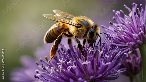 Bee on a flower, pollination