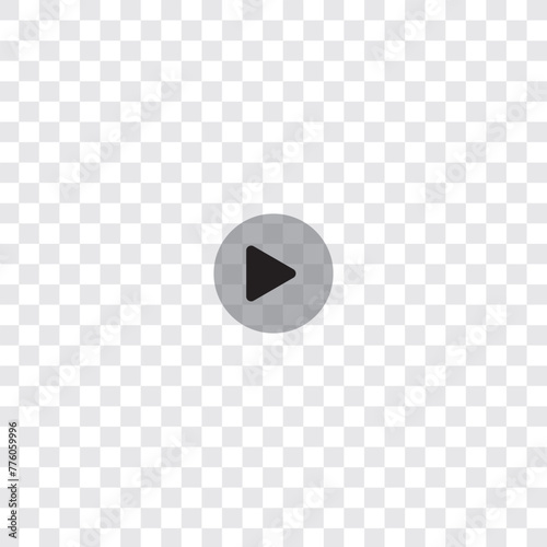 Play video sign or button vector. Transparent Play button isolated on transparent background. Vector.