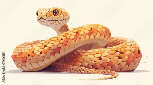 A beautiful and dangerous predatory snake Poisonous exotic reptile photo