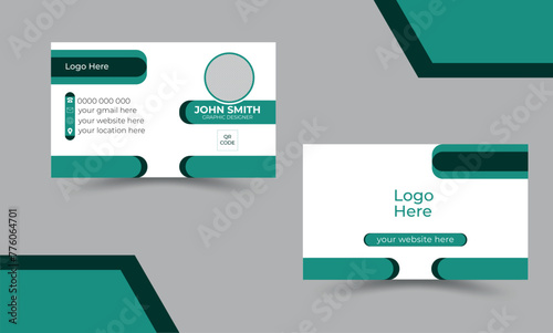 Set of Double-sided modern business card with company logo and creative visiting card  luxury elegant abstract print template. landscape orientation vertical layout. Vector illustration simple