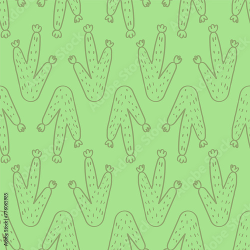 Vector seamless pattern with cactus.Tropical jungle cartoon leaf.Pastel plant background.Cute natural pattern for fabric, childrens clothing,textiles,wrapping paper. © Оксана Омельченко