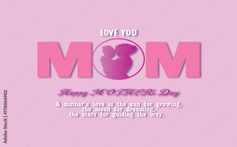 Vector happy mothers day post wish card, template, poster and for banner and for social media background