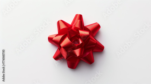 Traditional red gift bow