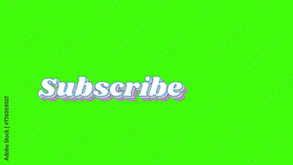 Retro inscription subscribe on a green background. Text 3D animation. Retro inscription subscribe on a green background. Text 3D animation.