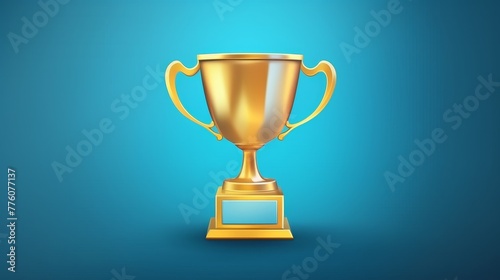 Gold trophy cup isolated. Illustrations.