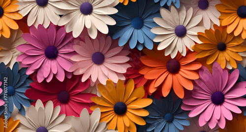 Colorful daisies background