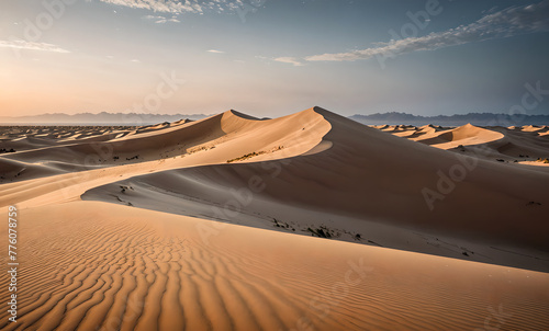 Close-up of Sand Dunes at Sunset, Matruh, Great Sand Sea, Libyan Desert, photo
