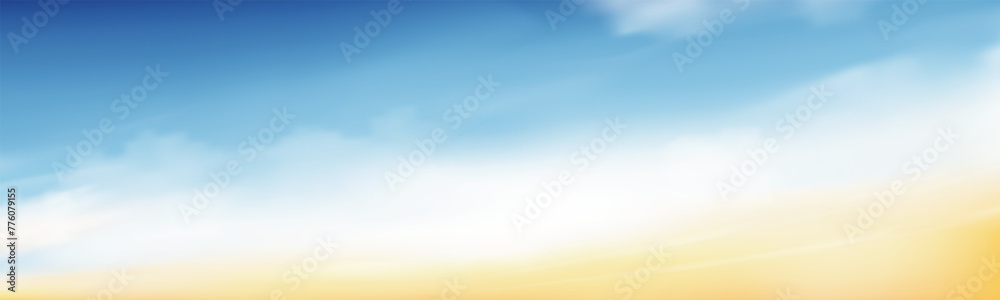 Sky blue with cloud background ,Vector Horizon beach sunset with yellow color on spring,Panorama beautiful Nature morning sunrise sky in sunny day Summer,Banner landscape background Sky blue with cloud background ,Vector Horizon beach sunset with yellow color on spring,Panorama beautiful Nature morning sunrise sky in sunny day Summer,Banner landscape background