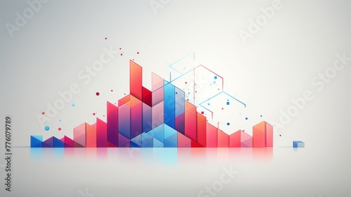 Geometric Progress Chart - Abstract Business Growth Illustration