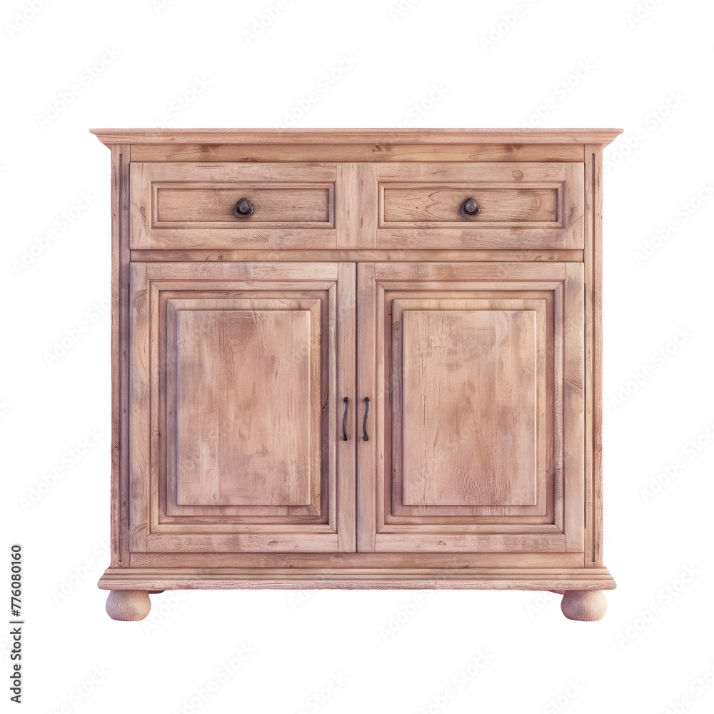 Wooden cabinet with drawers and door