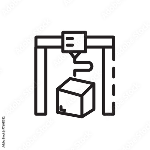 D Print Print Production Technolog Line Icon