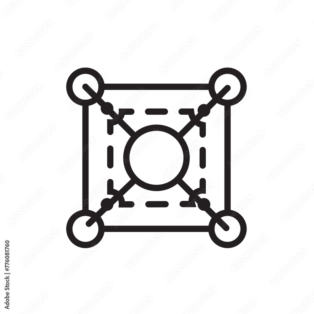 D Base Center Line Icon D Base Center Line Icon