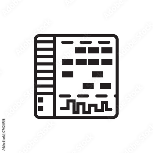 audio computer daw line icon