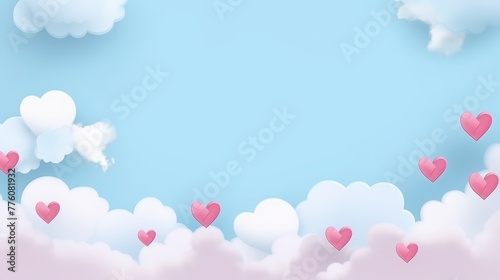 Heart shaped clouds on the Sky
